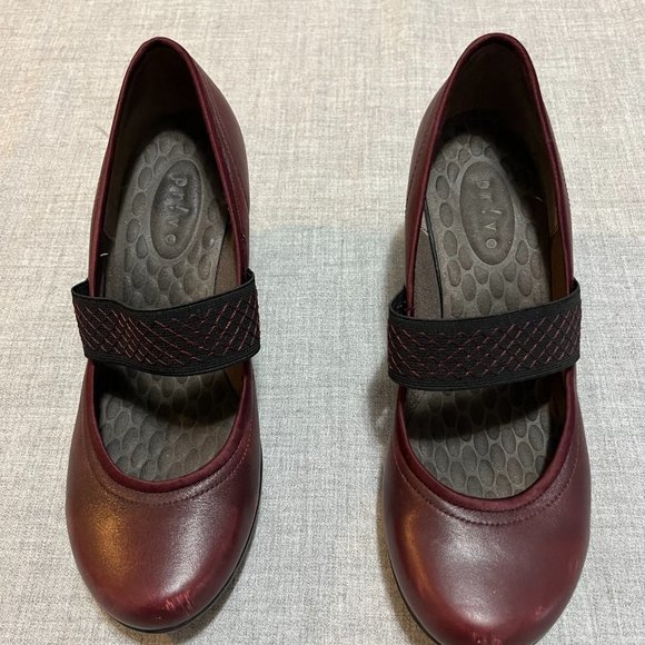 Privo by Clarks Burgundy leather Mary Jane pumps shoessize 6M - Picture 3 of 8